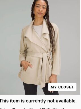 Lululemon Softstreme Wrap Jacket - XS/S - Trench Tan